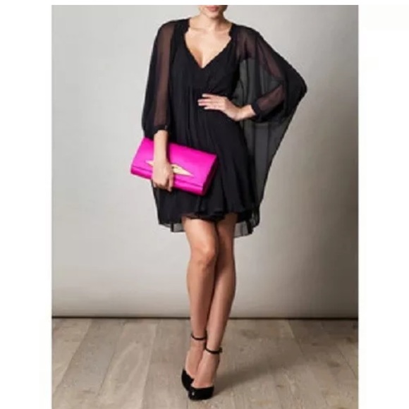 DVF Fleurette Swingy Chiffon Dress size 0 navy - Picture 9 of 9